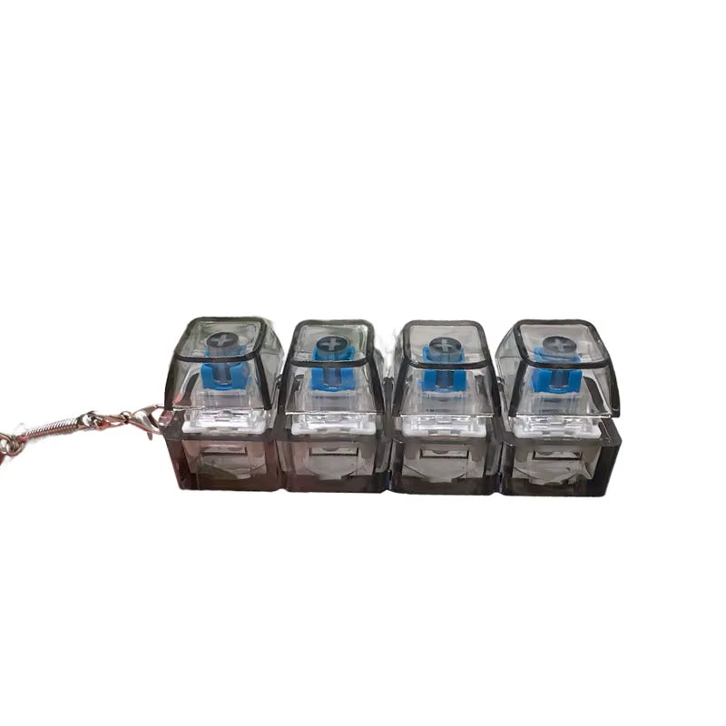 LED Keyboard Keychain Fidget Toys Crystal Clicker Sensory Toy for Stress Relief Keyboard Keychain Fidget Gadget for Adults Kids